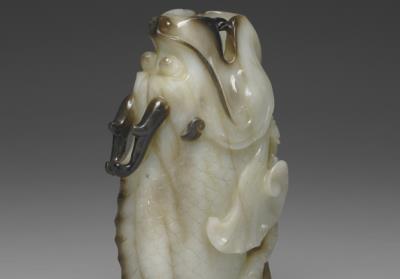 图片[2]-Jade Flower Holder in the shape of fish-creature, Ming dynasty-China Archive